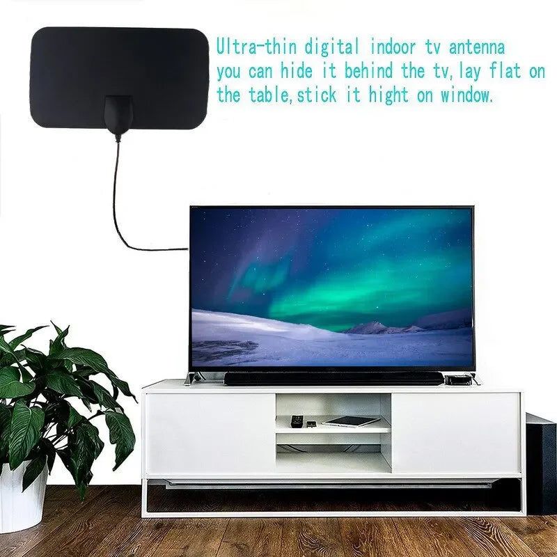 Digital TV Antenna Booster Hign Gain High Definition Aerial HD Flat Indoor Active Aerial For Car Antenna RV Travel Smart TV