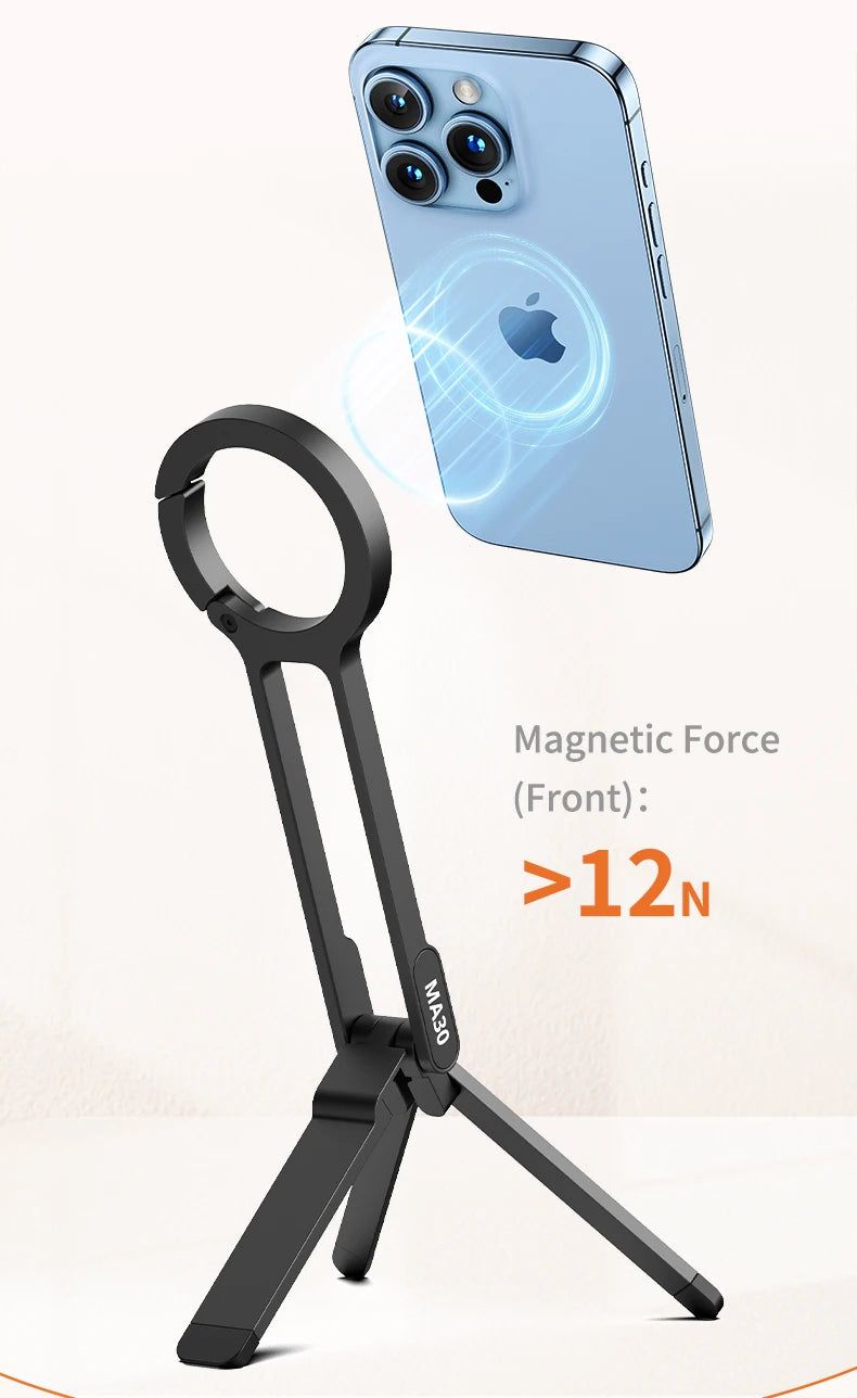 Ulanzi MA30 Dual Sided Magnetic Tripod With Buckle Smartphone Cell Phone Selfie Stick For Magsafe iPhone 16 15 14 13 12 Pro Max