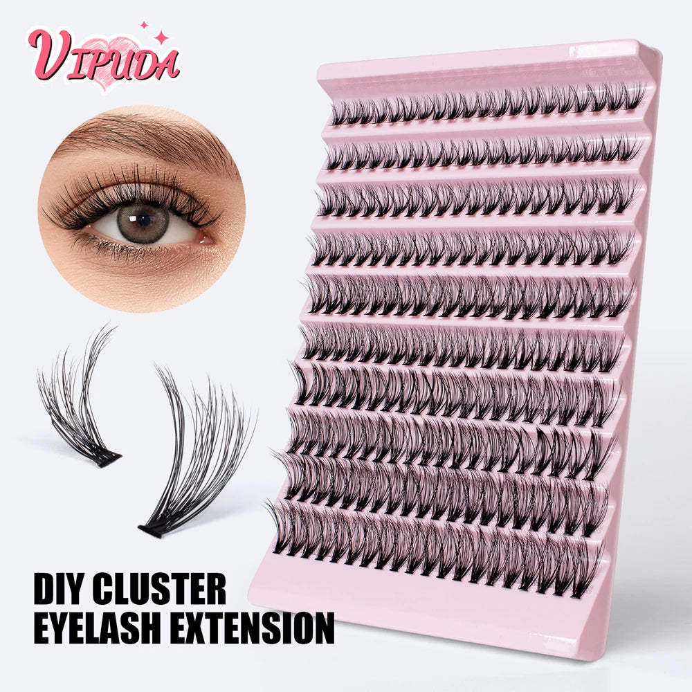 20P 30P 40P DIY Mink Eyelash Clusters Mixed Tray Individual Cat Eye 3D False Eyelash Extension Bundle Makeup Tool