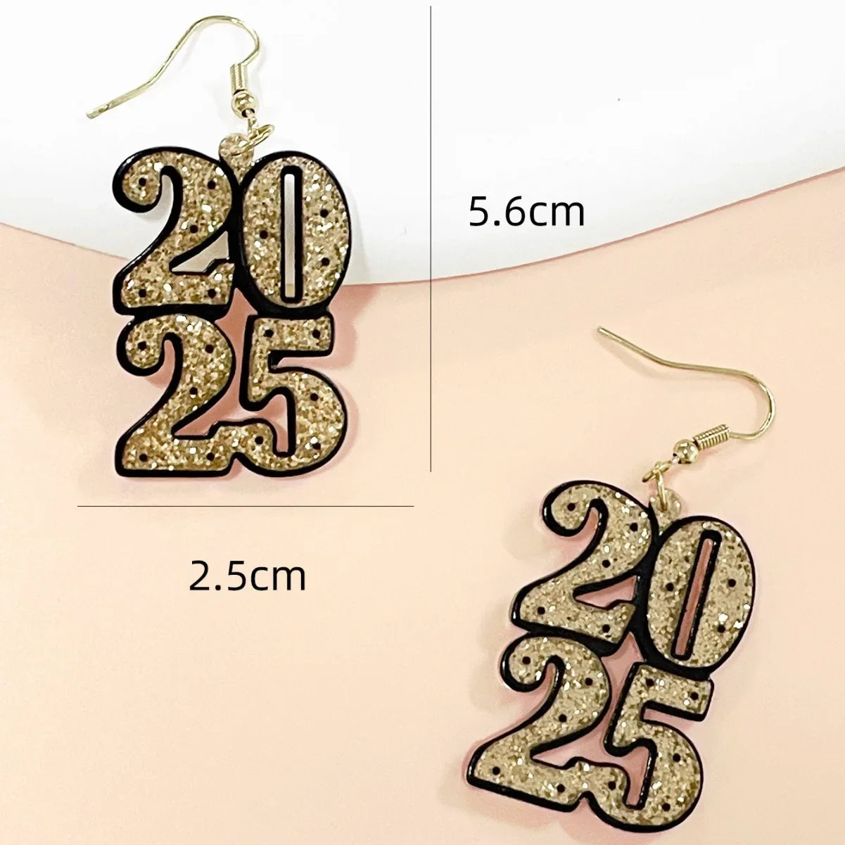 2025 Multicolor Acrylic Number Dangle Earrings Women Creative Fashion Shining Earring New Year Ear Accessory