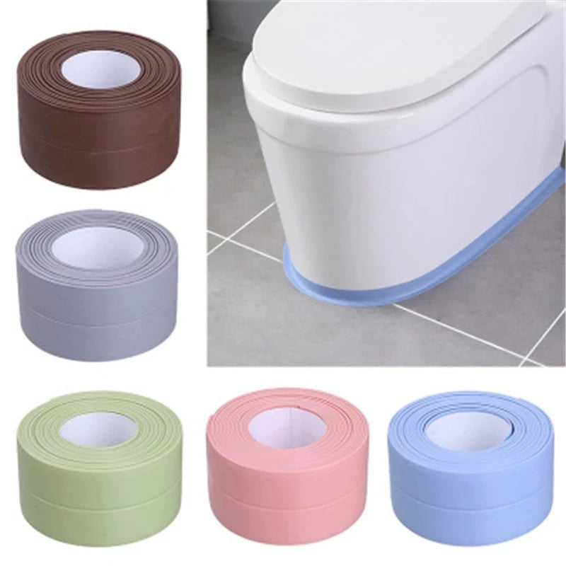 320cm Bathroom Kitchen Self Adhesive Sealing Tape Shower Sink Bath Caulk Strip Waterproof Wall Sticker Sink Edge Tapea household