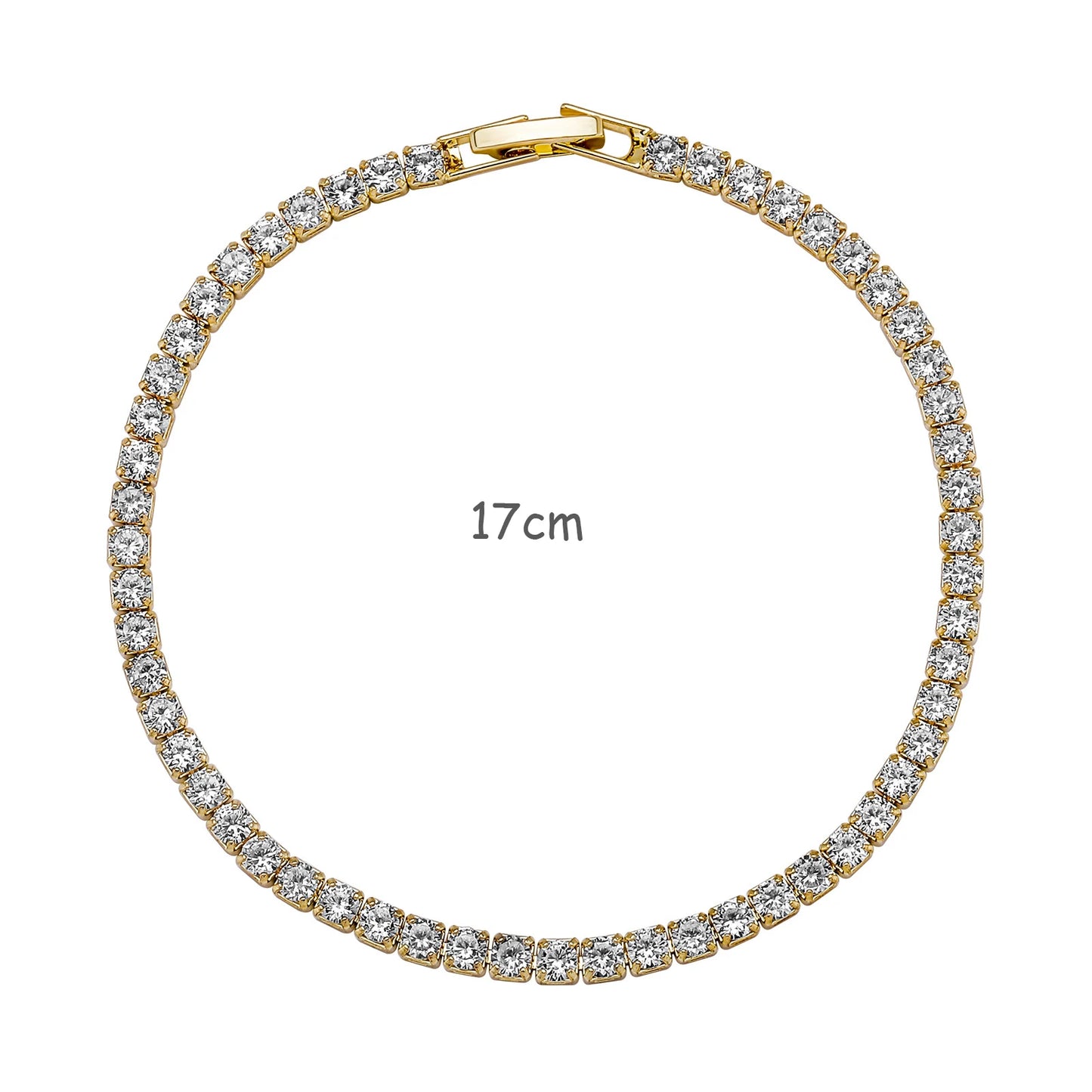 Luxury Classic Full of Rhinestones 18K Gold Plated Bracelets For Women Sparkling Simple Zircon Bracelets Jewelry Birthday Gifts