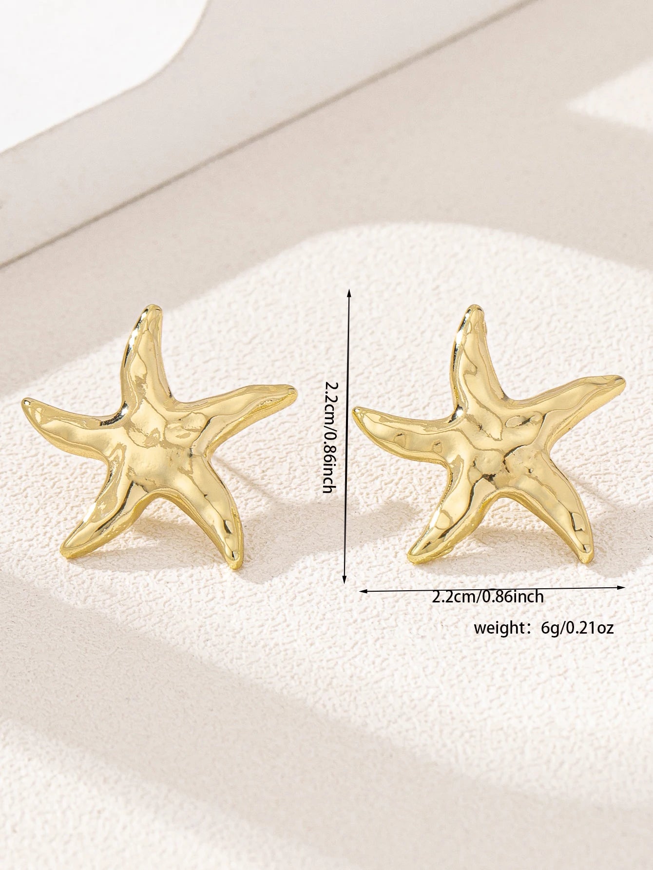 1 Pair of fashion Temperament casual Exquisite Starfish Stud Earrings