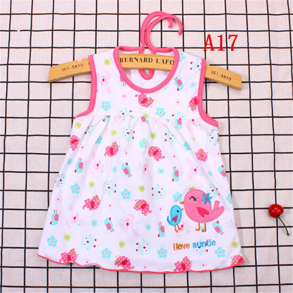 0-24M New borns Cotton Flower Sleeveless Dresses Baby Girls Summer Multi Pattern Clothes Kids Princess Dress for 0-2Y Children