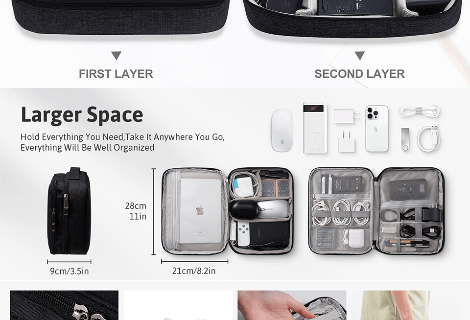 Cable Storage Bag Waterproof Digital Electronic Accessories Organizer Portable Travel Cable Organizer Case for cable Charger