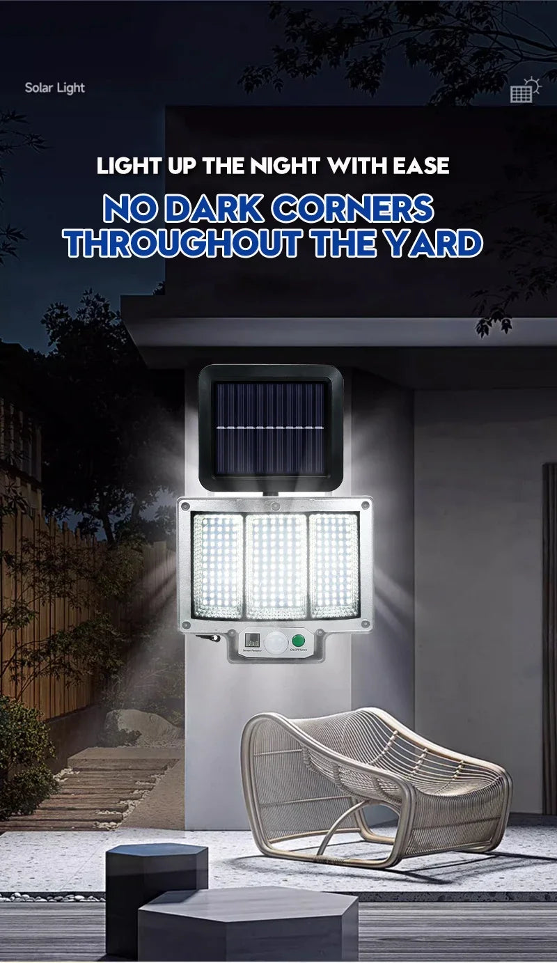 NEW 192 LED Solar Lamp Outdoor Wall Lamp IP65 Waterproof Spotlights Lamp Motion Sensor Solar 3 Mode Street Light Garden Decor