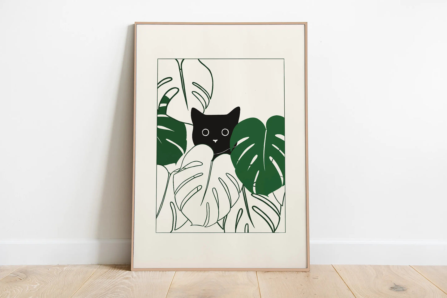 Minimalist Aesthetic Cute Animal Wall Art Illustration Poster Sleepy Kitties Canvas Painting Home Decor Cat Lover Gift