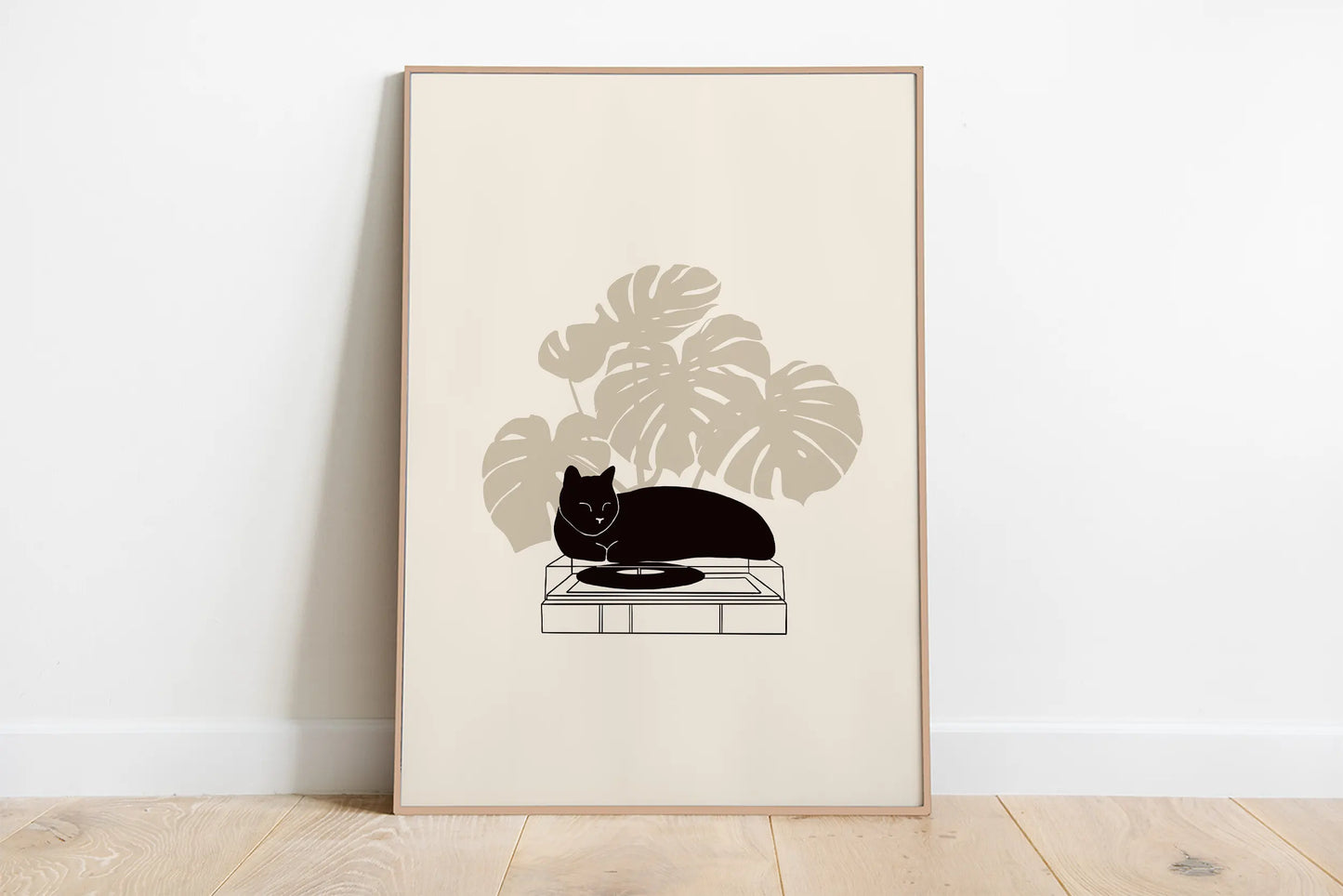 Minimalist Aesthetic Cute Animal Wall Art Illustration Poster Sleepy Kitties Canvas Painting Home Decor Cat Lover Gift