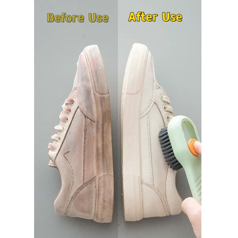 Automatic Liquid Discharge Shoe Brush Multifunction Deep Cleaning Soft Bristles for Household Laundry Kitchen Cleaning Brush