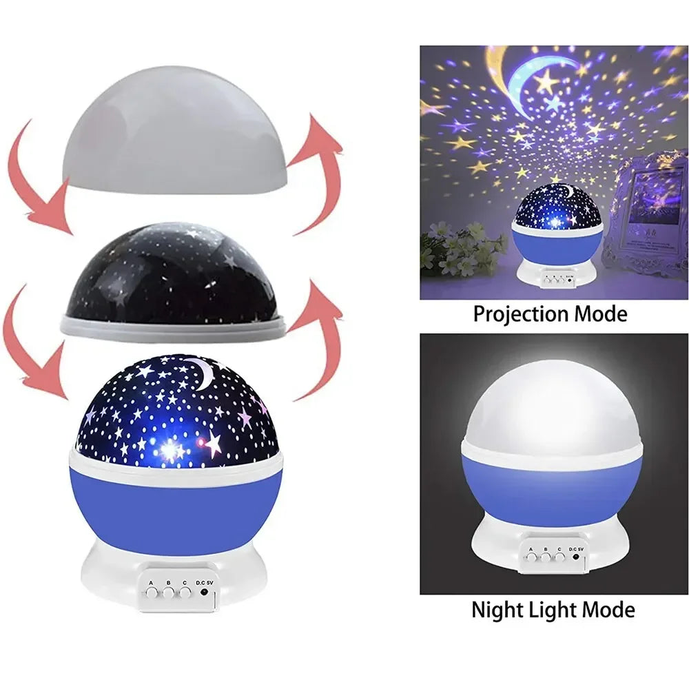 GGbingo LED Starry Night Light Rotating High Capacity 500mAH Lithium Battery Starry Sky Projection Light Bedroom Decorations.