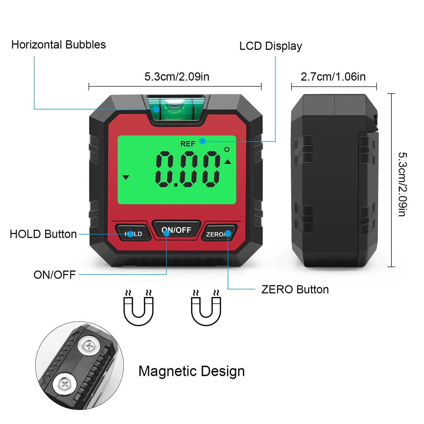 Digital Protractor 4*90° Electronic Inclinometer Backlight Level Box With Magnetic Base Angle Finder Gauge Measurement Tool