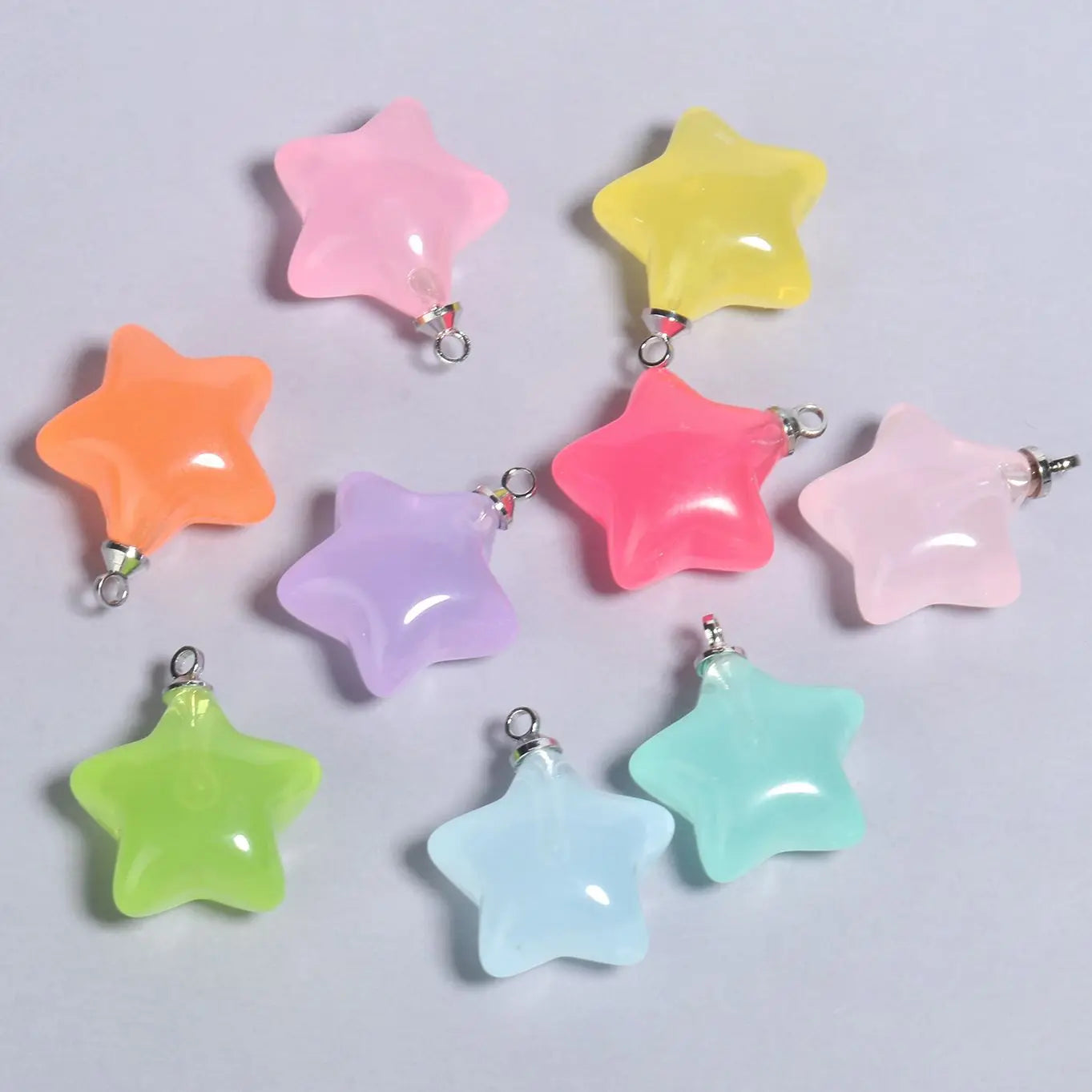 10pcs/lot Mixed Cute Resin Star Charms Pendants DIY Bracelets Necklaces Earrings for Jewelry Making Finding Keychain 20x17.5mm