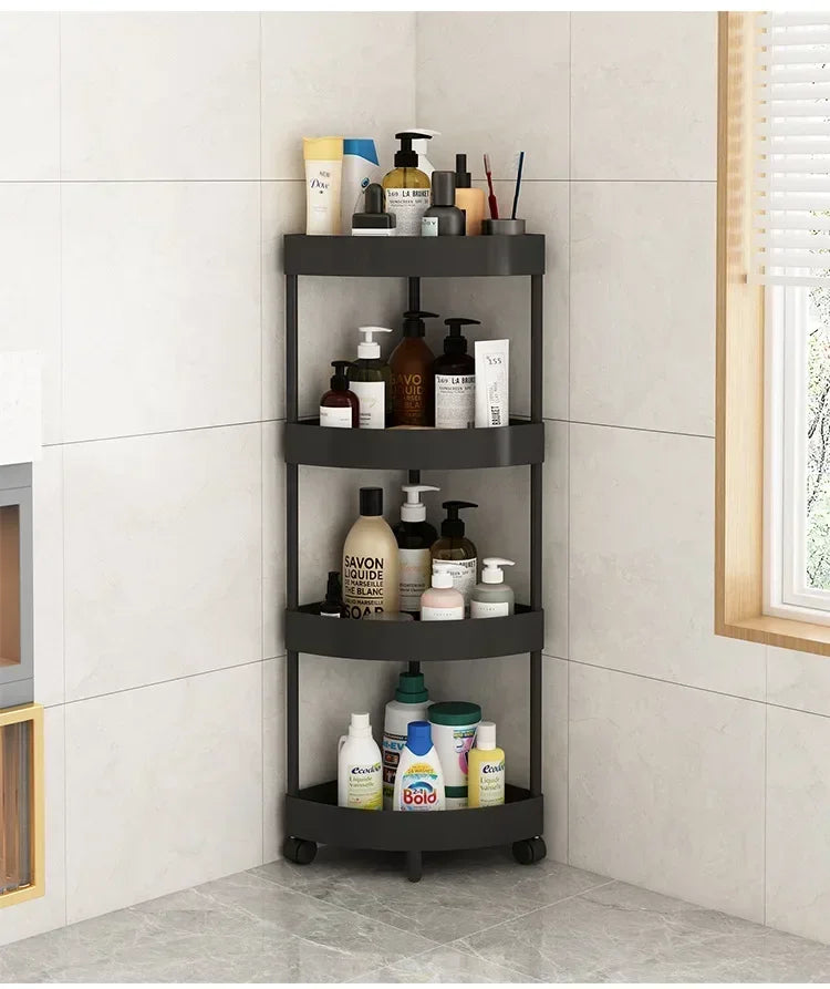 Punch-Free Triangle Storage Rack Floor Kitchen Corner Bathroom Bathroom Corner Multi-Layer Toilet Storage Rack