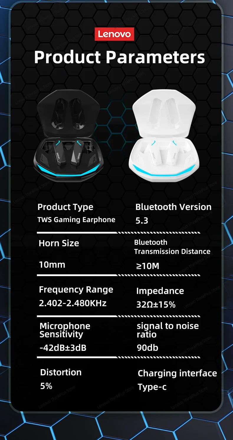 Lenovo GM2 PRO True New Bluetooth 5.3 Headset Sports Running True Wireless In Ear Gaming Low Latency Dual Mode Music Headphones