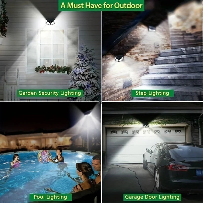 1/2/4/6Pcs 100 LED Wall Lights Outdoor Solar Lamp PIR Motion Sensor Solar Powered Sunlight Street Light for Garden Decoration