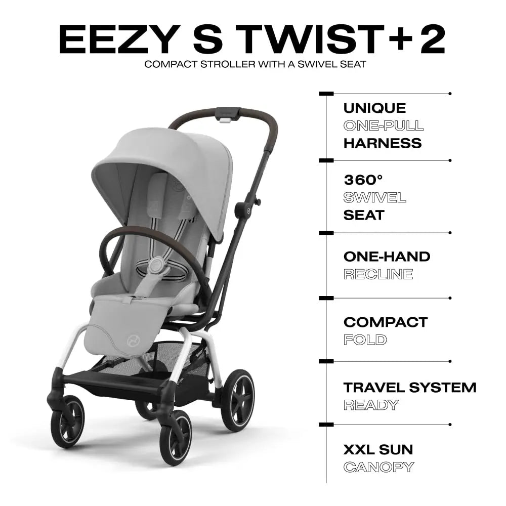 CYBEX Eezy S Twist  2 V2 Baby Stroller with 360° Rotating Seat for Infants 6 Months and Up - Compatible with CYBEX Car Seats, Fo