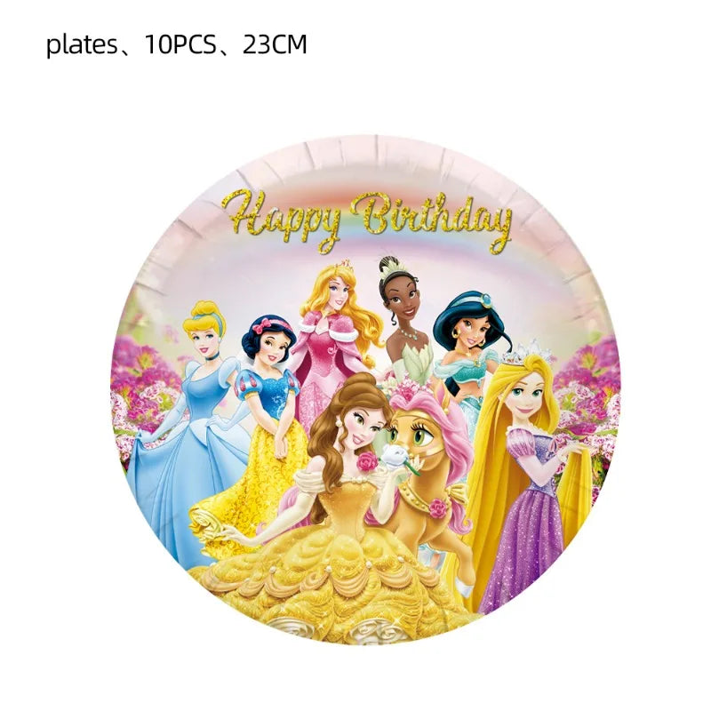 Disney Birthday Party New Table Cloth Princess Belle Snow White Tableware Paper Towels Decorative Party Supplies