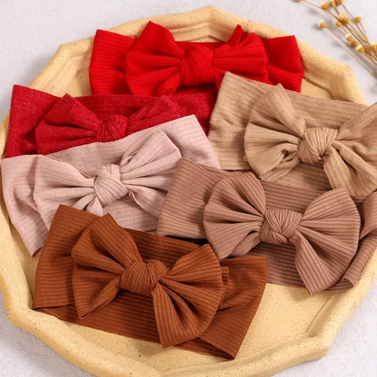 Red Headband for Newborn Baby Girls Hair Accessories Solid Bow Knot Turban Headbands for Children Headwrap Hairbow Bandeau Bebe