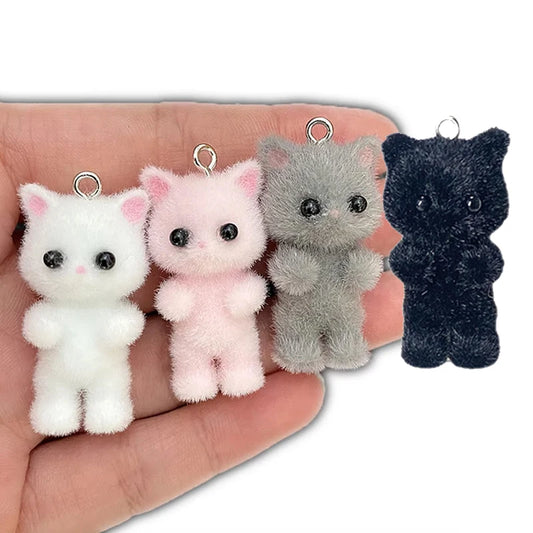 1pcs cute three-dimensional plush cat Pendant Charms for Necklace Bracelet Earrings Jewelry Making Diy Findings