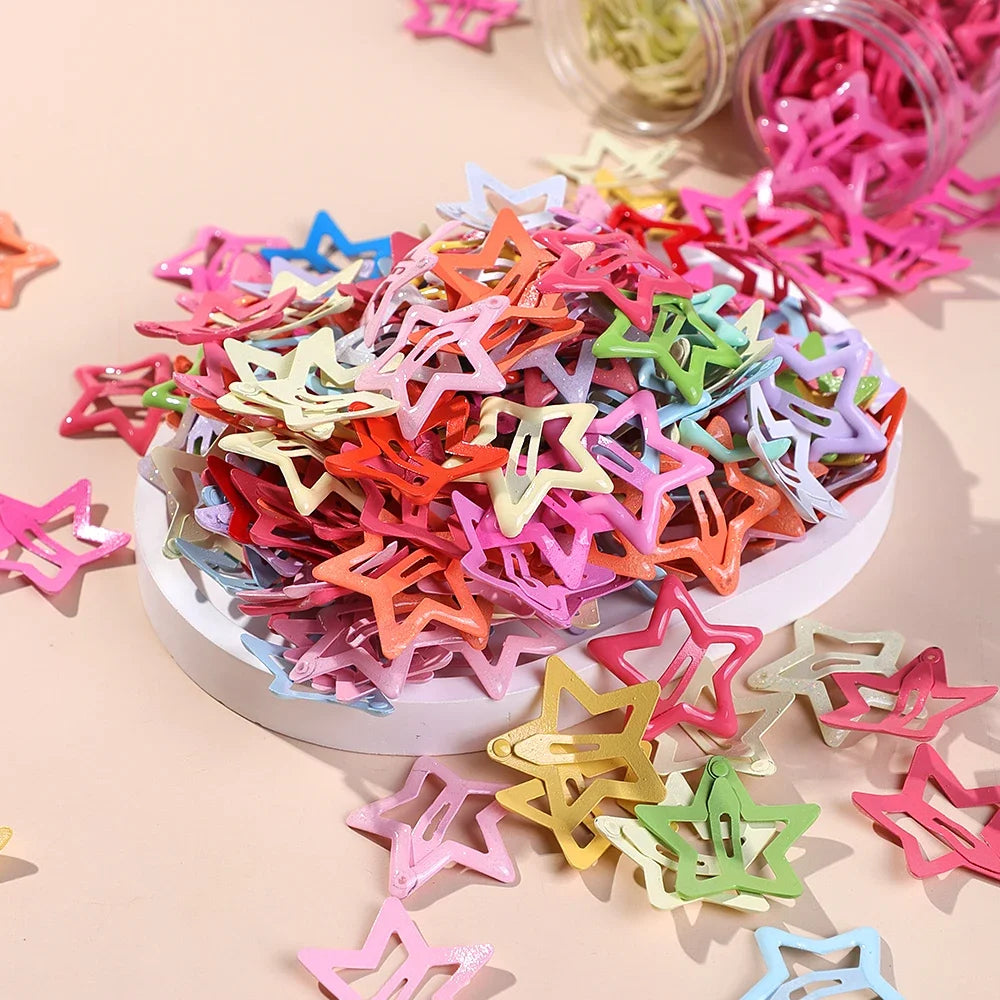 20pcs/set Lovely Colorful Star BB Hair Clips for Baby Girls Y2K Cute Metal Hairpins Barrettes Headwear Kids Hair Accessories