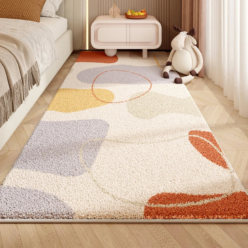 Fluffy Soft Japanese Cream Style Carpet Bedroom Bedside 2024 New Anti Slip Carpets Light Luxury High End Bedroom Waterproof Rug