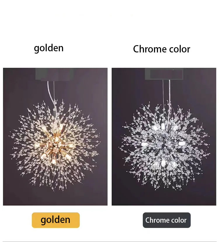 Modern Sky Star Fireball Crystal Pendant LED Lighting Dandelion Restaurant, Living Room Pendant, Bar Art Danish Luminaire