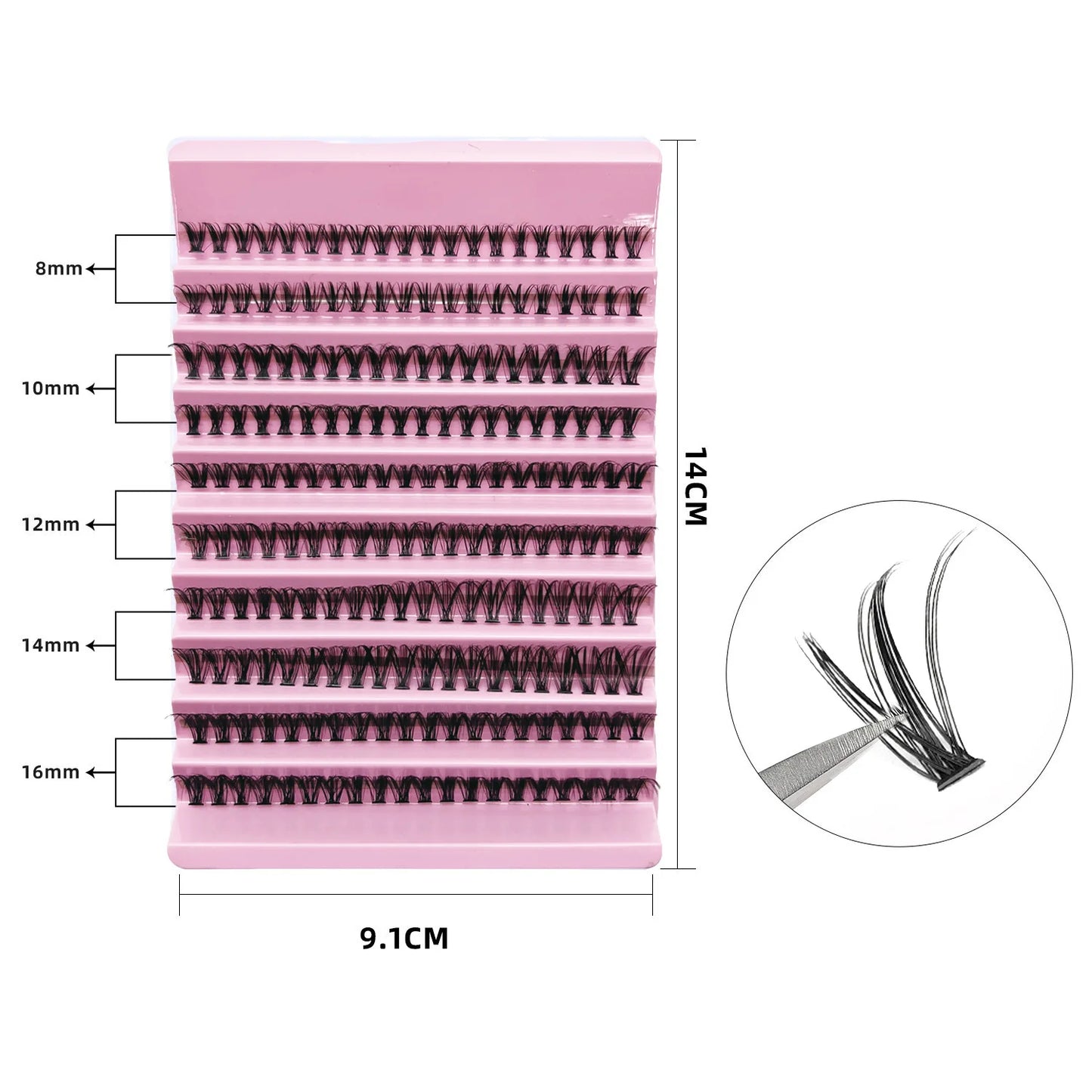 Individual Lashes 8-16mm 200pcs Cluster Lashes Natural Look Mixed Tray DIY Eyelash Extension Volume Lash Clusters Eyelashes Long