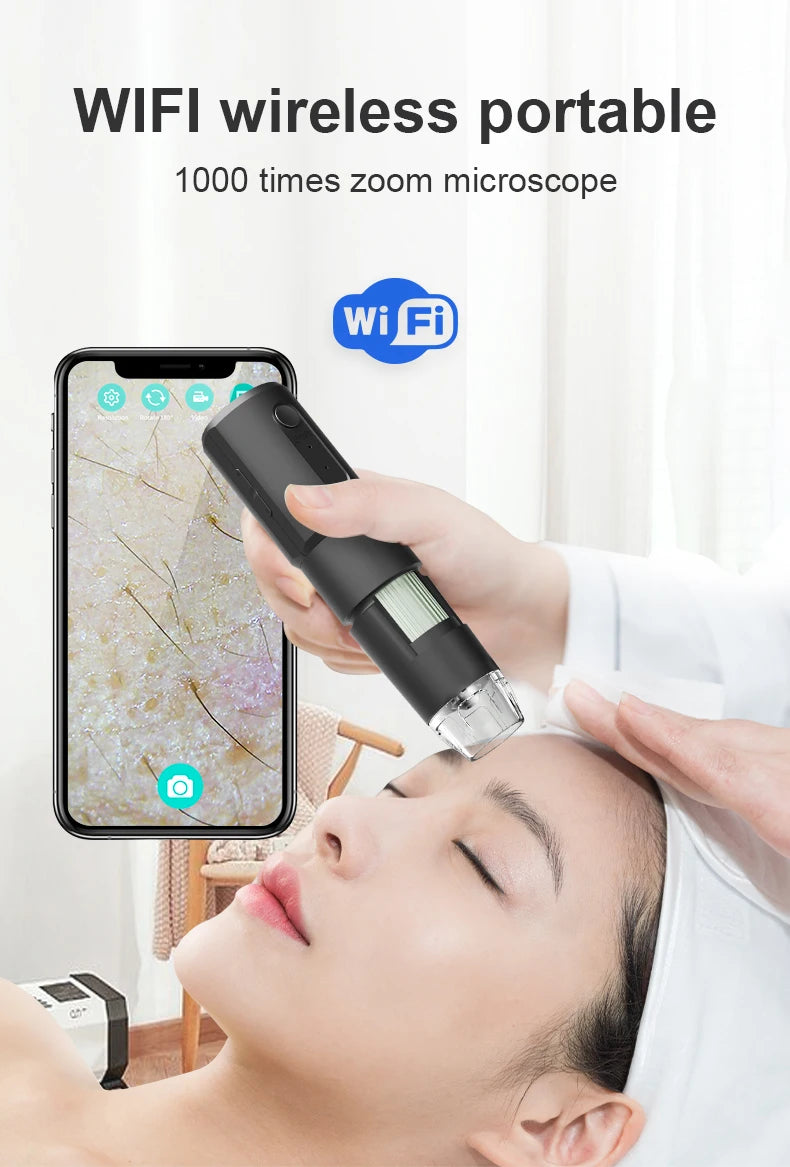 Wireless Digital Microscope 50X-1000X Magnification Flexible Stand for Android IOS iPhone PC Electronic Stereo Wifi Microscope