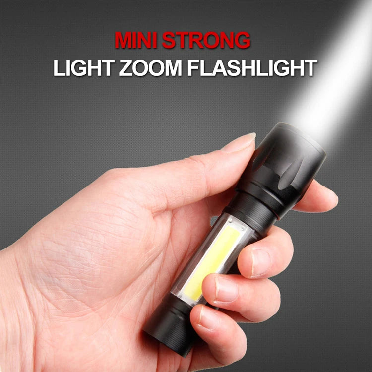 Mini Torch LED Rechargeable Flashlight Portable USB Charging Flashlight High Power Bank Camping Waterproof Long Range Lantern