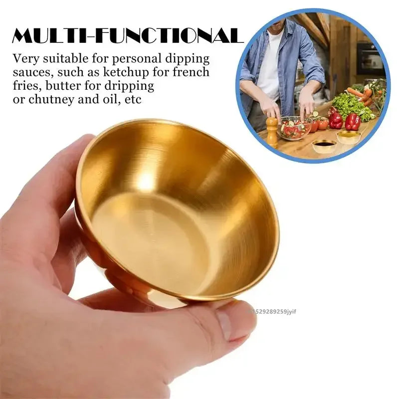 2/4/6pcs Stainless Steel Small Sauce Dishes Seasoning Serving Tray Spice Plates Set Soy Sauce Dish Specialty Tableware