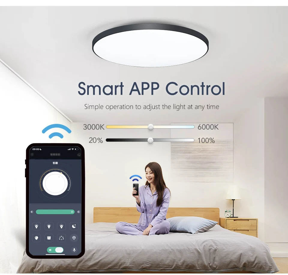 Smart Led Ceiling Lamp 36W 50W 220V Dimmable Modern Led Ceiling Lights With APP Remote Control For Bedroom Living Room