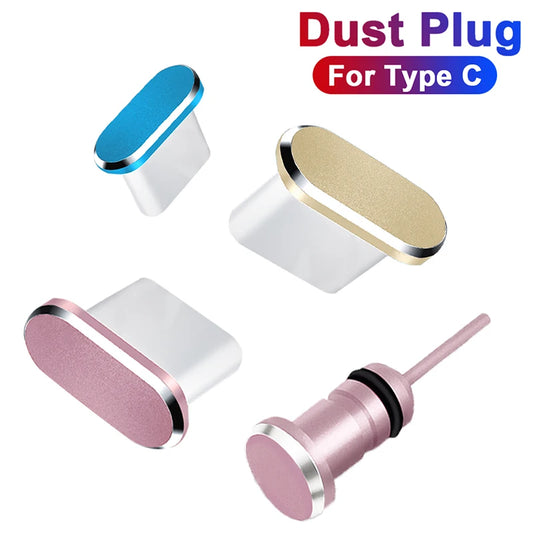 Anti-Dust Plug Type C Phone Charging Port 3.5mm Earphone Jack Card Pin USB C Dust Plug For Samsung Huawei Cell Phone Accessories