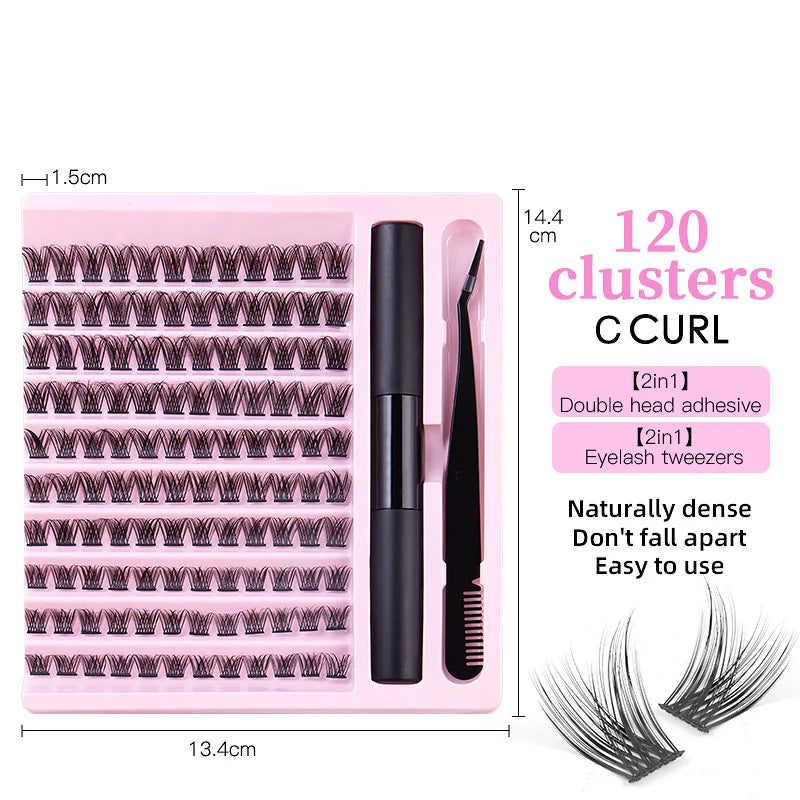 Hot Sales Makeup Looks Natural DIV 120 Clusters DlY Eyelash Extension Kit