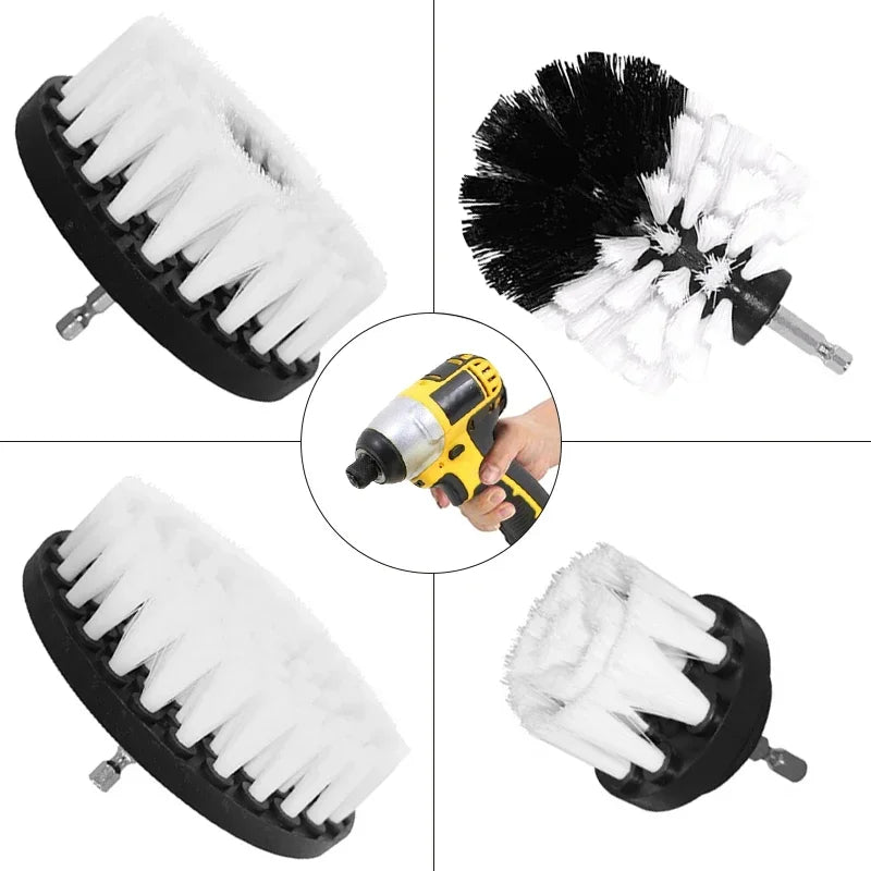 3PCS/1PC Electric Drill Cleaning Brushes for Carpet Glass Car Tires Nylon Car Polisher Bathroom Cleaning Kit Cleaning Tools