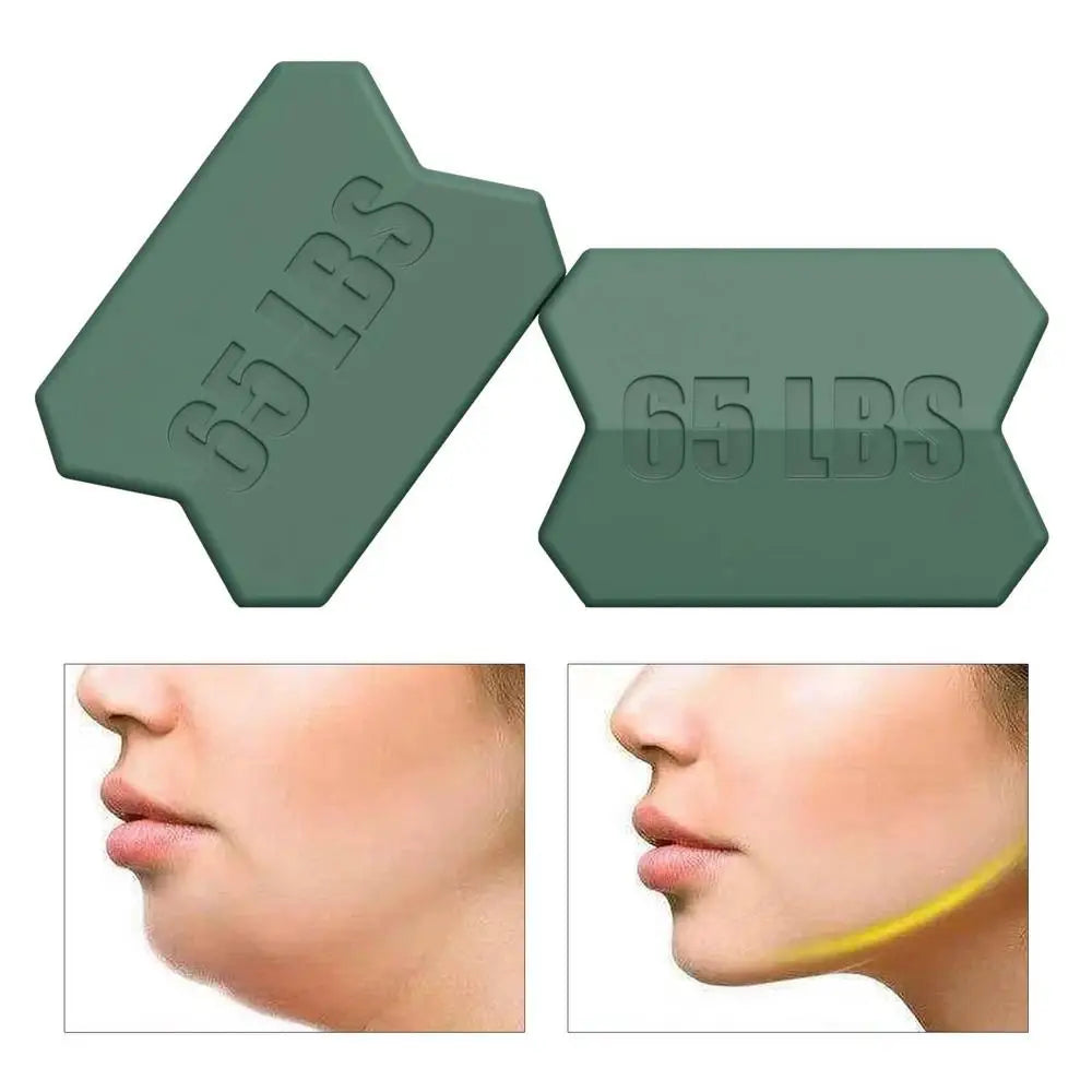 2Pcs/set Jaw Exerciser Jawlines Silicone Facial Chin Neck Muscle Workout Exercises Ball Strengthener Strap Fitness Equipment