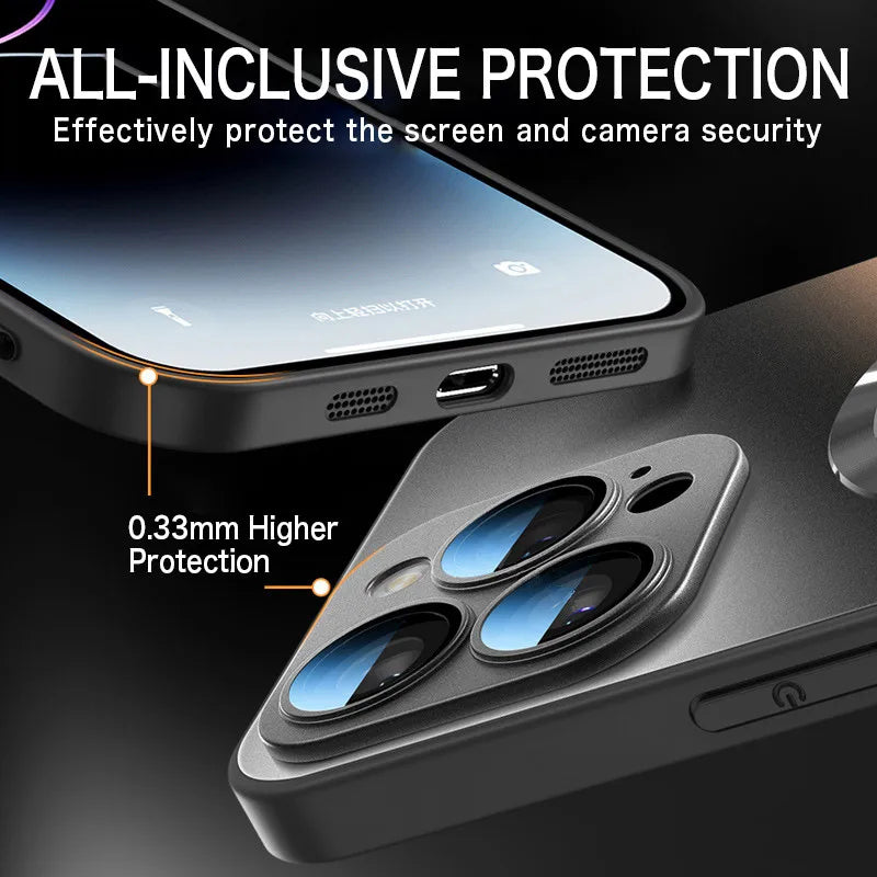 Luxury Matte Magnetic For Magsafe Case For iPhone 16 15 Pro Max 14 13 12 11 Camera Protection Shockproof Wireless Charging Cover