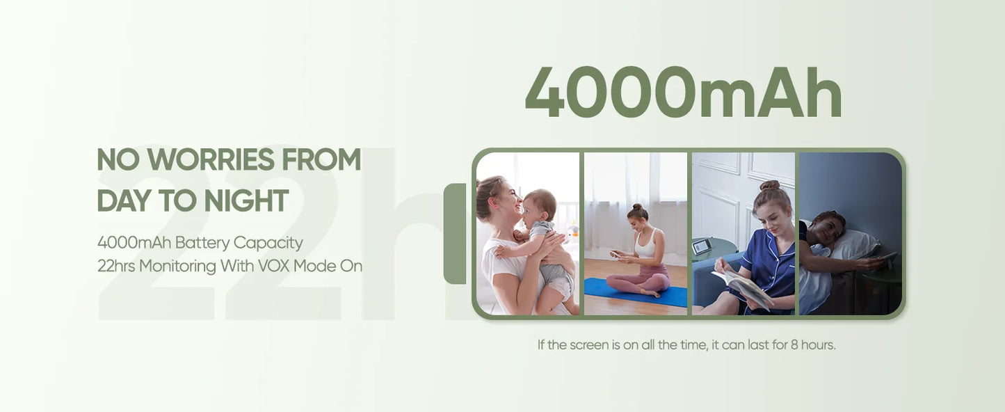 SM70V2 7" 1080P HD Split Screen Video Baby Monitor with two Camera, Hack Proof, Remote Zoom/Pan/Tilt, 4000mAh Battery