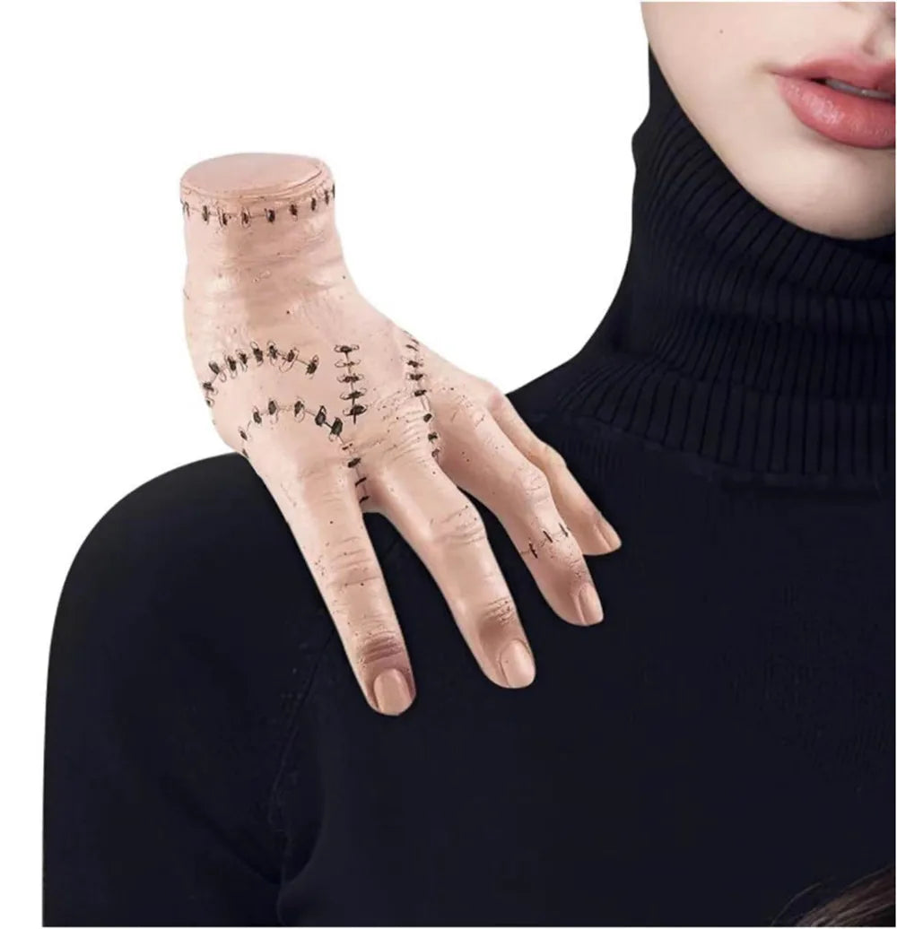 Wednesday Addams Latex Thing Hand Cosplay Addams Family Figurine Horror Ornaments for Halloween Party Costume Props Home Decor