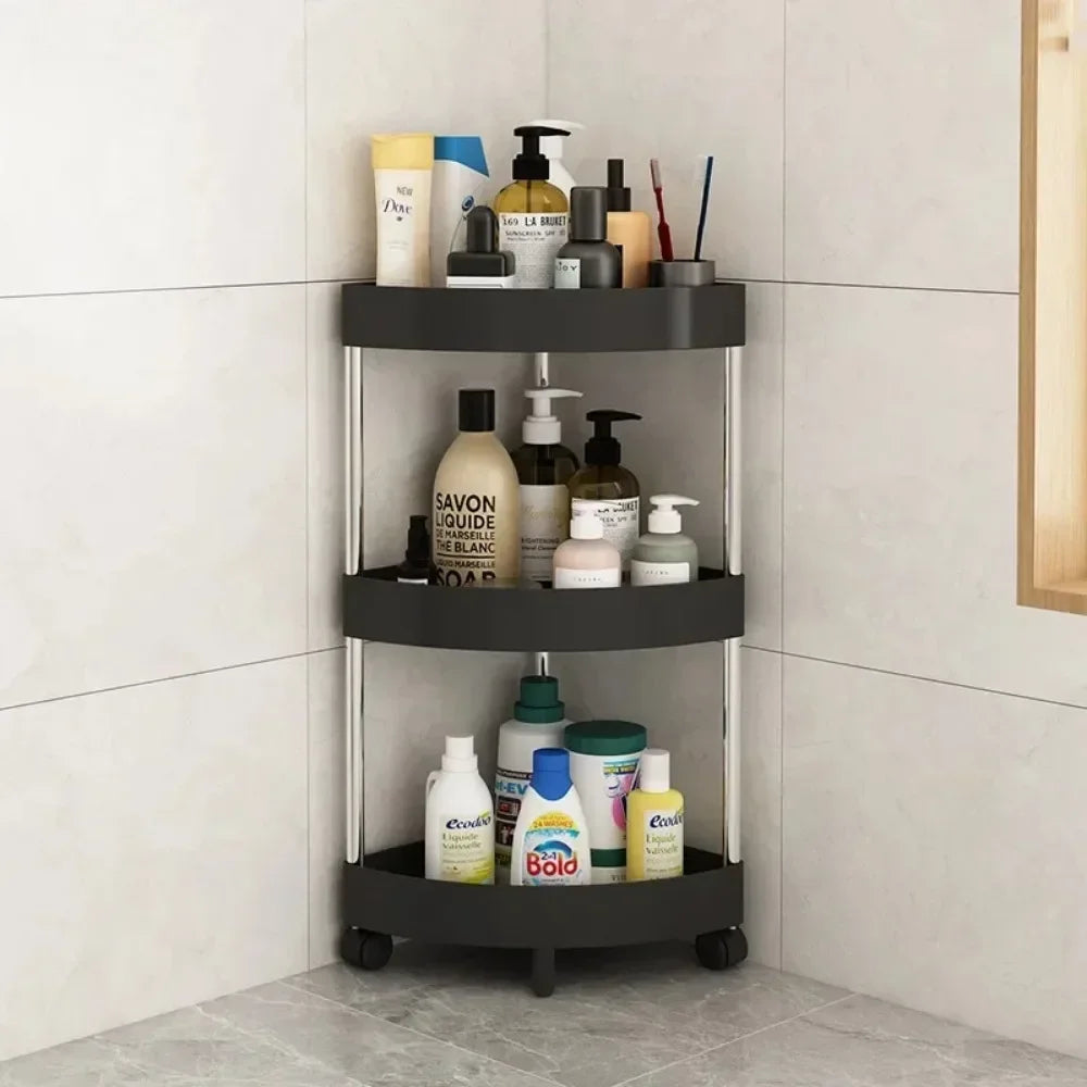 Punch-Free Triangle Storage Rack Floor Kitchen Corner Bathroom Bathroom Corner Multi-Layer Toilet Storage Rack