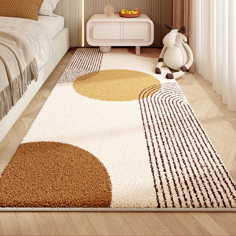 Fluffy Soft Japanese Cream Style Carpet Bedroom Bedside 2024 New Anti Slip Carpets Light Luxury High End Bedroom Waterproof Rug