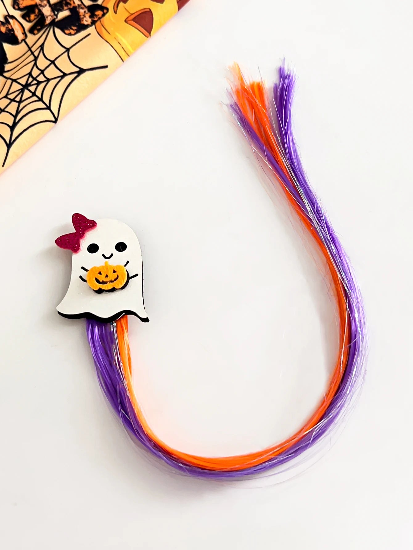 1Pcs Halloween Wig Hair Clips for Girls Women Colored Hair Extensions Accessories Hairpin for Halloween Party Present