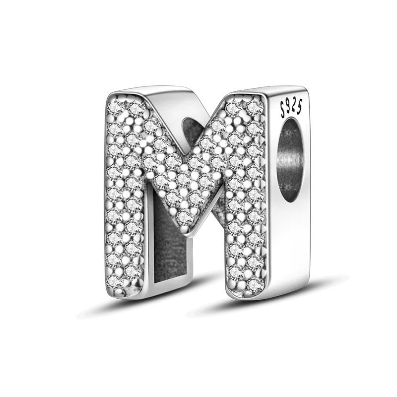 Charm Fits Original Bracelets 925 Sterling Silver Femininity English Letters Beads Women Pendant Bead Jewelry Making