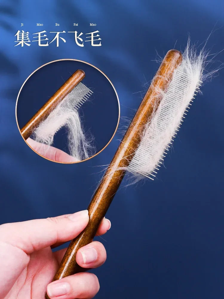 Special bra for cat grooming wooden comb dense teeth knots for removing floating hair 3.5x20cm