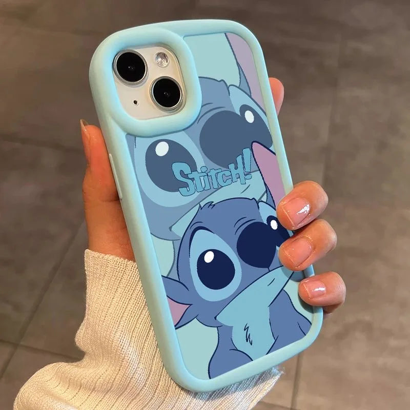 Stitch Love Big Eye Cute Phone Case For iPhone 16 15 14 13 12 11 Pro Max 7 8Plus XR XS Max Lovely Anti Fall Kawaii Cover Cartoon