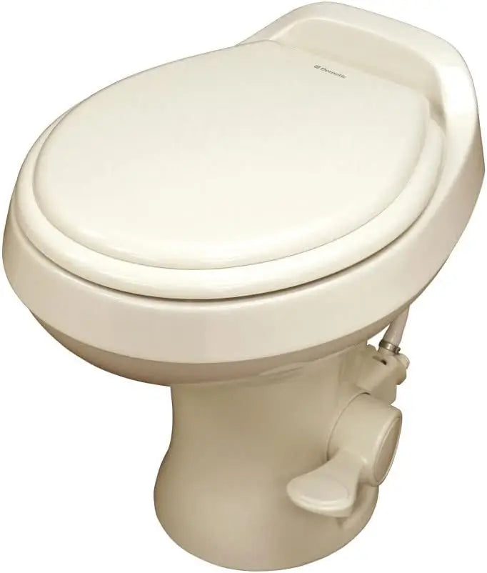 300 Series Gravity-Flush RV Toilet Bundle - Powerful Triple-Jet Action Flush Toilet, Mounting Hardware and Seal