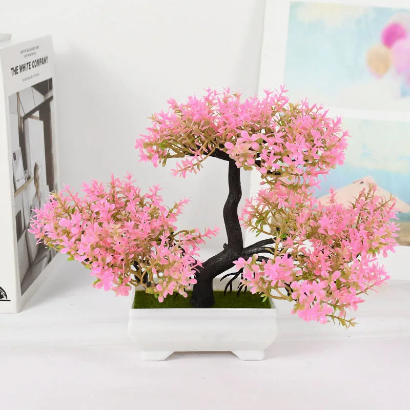 Artificial Plants Bonsai Small Tree Pot Fake Plant Flowers Potted Ornaments For Home Room Table Decoration Hotel Garden Decor