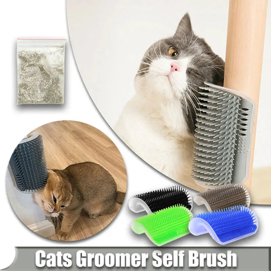 Cats Groomer Self Brush Pet Massage Self Comb Removable Cat Wall Corner Scratching Rubbing Brush Pet Grooming Cleaning Supplies