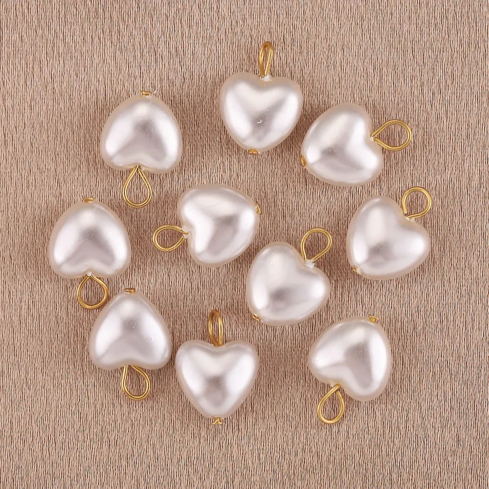 10pcs Imitation Pearl Earring Charms In Jewelry Making DIY Earring Pandants DIY Fashion Cute Heart Geometry Charm Dangles