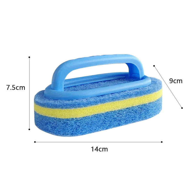 1Pc Kitchen Bathroom Cleaning Sponge Cleaning Brush Handle Tools Household Accessories Perfect For Glass Wall Toilet Ceramic