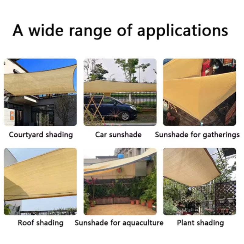 Beige sunshade net Wrap-around perforated sunshade cloth thickened heat insulation net Summer outdoor shade sun screen